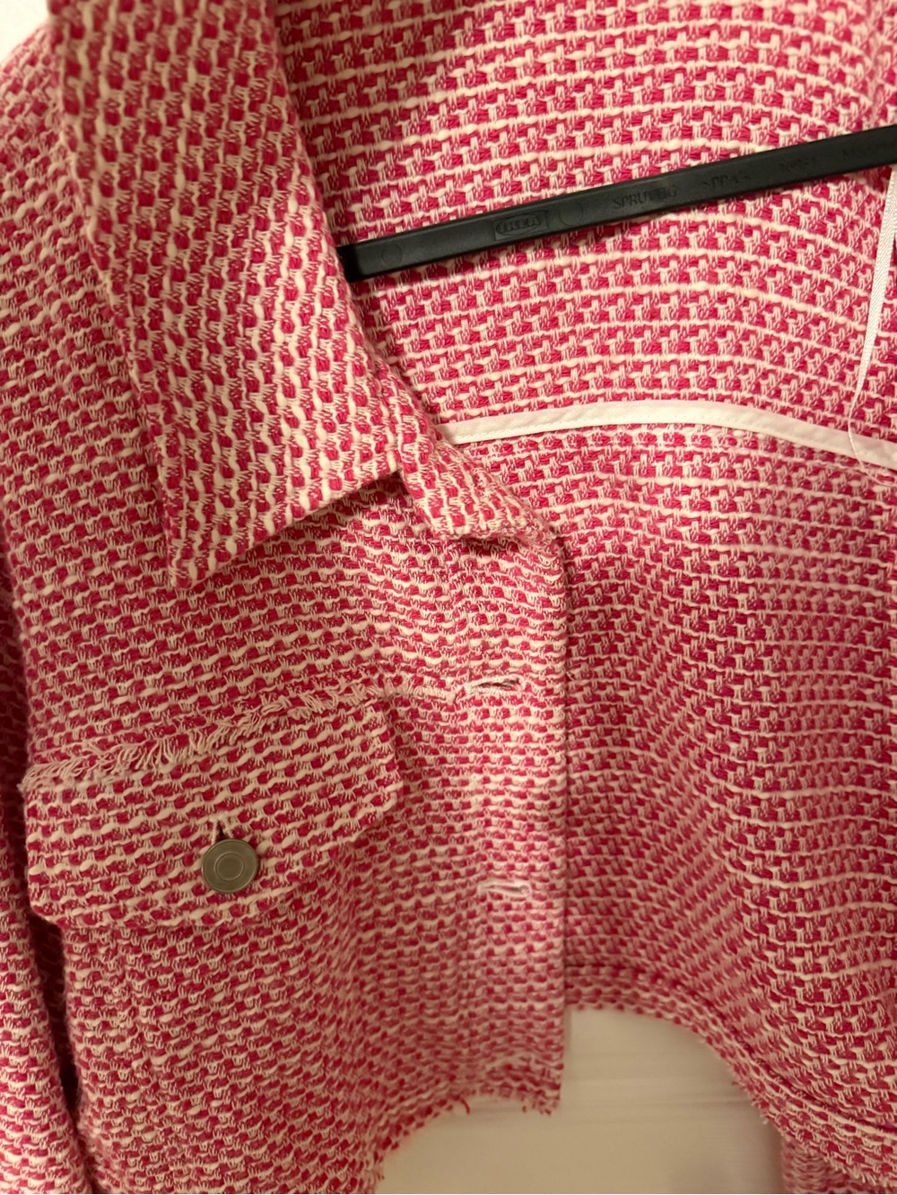 Zara Pink Cropped Tweed Jacket - Picture 11 of 12
